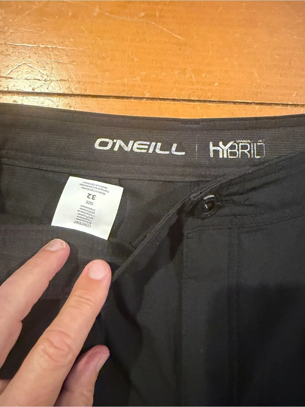 O'Neill Men's Black Flat Front Hybrid Shorts